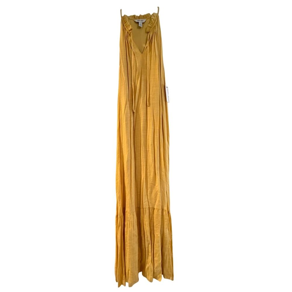 NWT Nine West Sleeveless Yellow Tiered‎ Maxi Dress Size MEDIUM